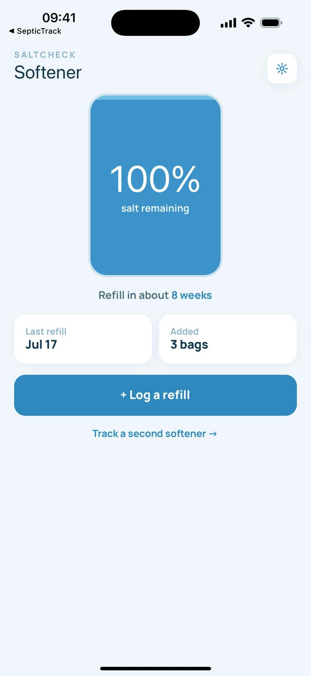 SaltCheck main screen